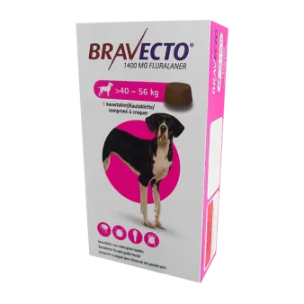 Бравекто для собак 40 - 56 кг таблетки жевательные 1400мг (очень крупных пород) ГЕРМАНИЯ! №1